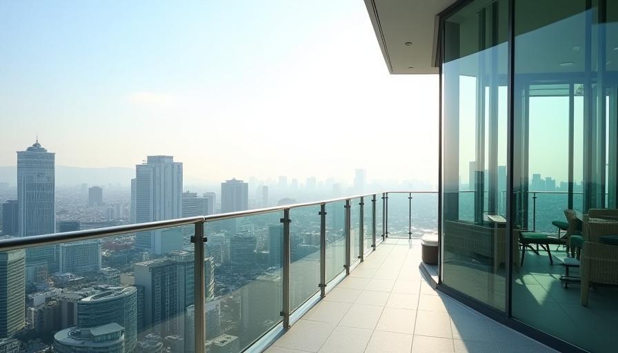 View from the Umibe no Terrace office overlooking Chuo, Tokyo